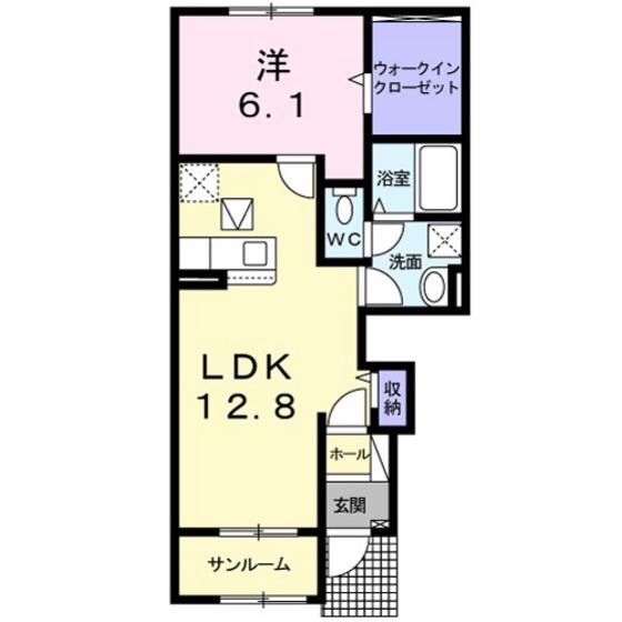 レジレンスパークVI(1LDK/1階)の間取り写真