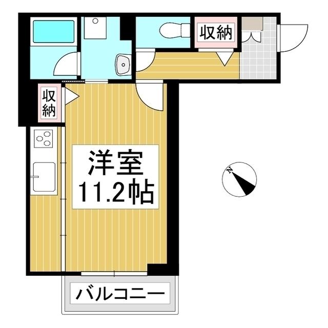 コルテーゼ上田(ワンルーム/1階)の間取り写真