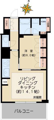 ローレルアイ千代田淡路町(1LDK/10階)の間取り写真