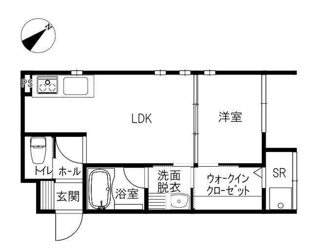 ROUEN(1LDK/2階)の間取り写真