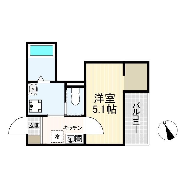 MELLAS吉祥寺(1K/2階)の間取り写真