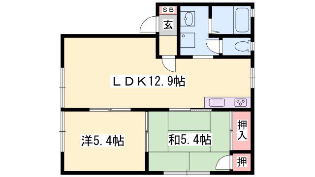 フレグランスCANADA(2LDK/2階)の間取り写真