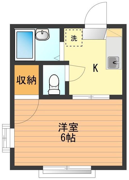 メゾンドソレイユ(1K/2階)の間取り写真