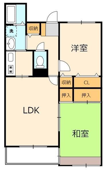 グランディア・デマラージュ(2LDK/4階)の間取り写真