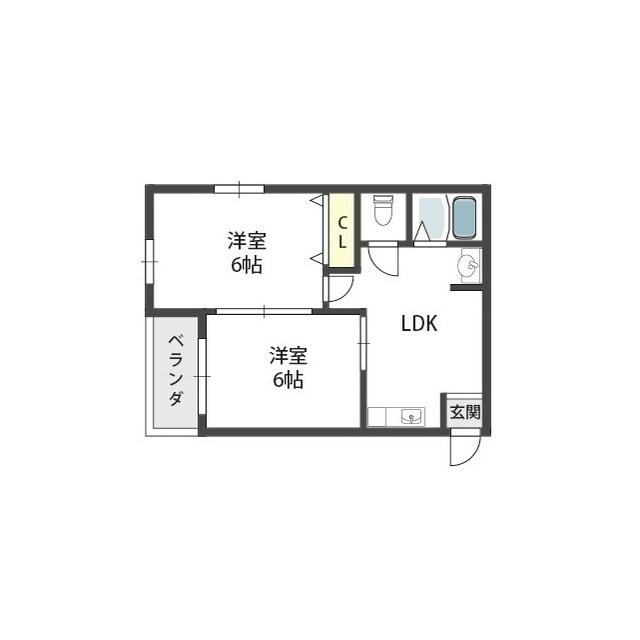 ニッコーハイツ(2LDK/3階)の間取り写真