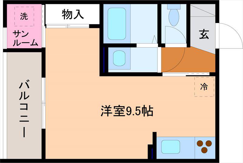 クレール・ド・龍助(ワンルーム/1階)の間取り写真