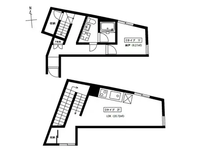 グランドソレイユVII(1SLDK/1階)の間取り写真