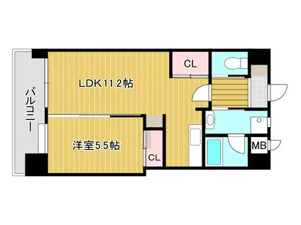 コンプレート富士見(1LDK/3階)の間取り写真