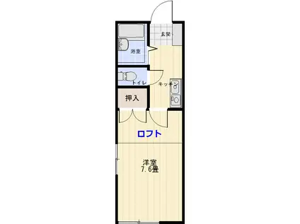 グレースメモリー秋田3A(1K/2階)の間取り写真