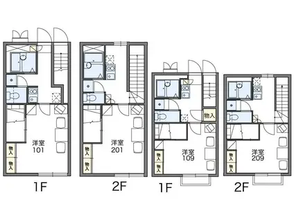 レオパレスLEMONDE(1K/2階)の間取り写真