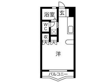 パインリーフ北郷(1K/1階)の間取り写真