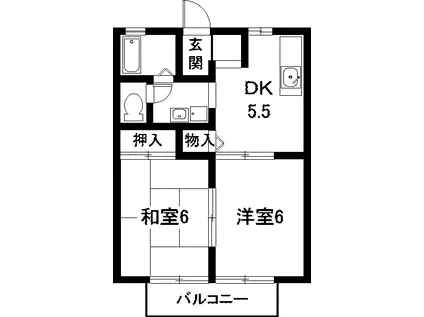 セジュールサカキ(2DK/2階)の間取り写真