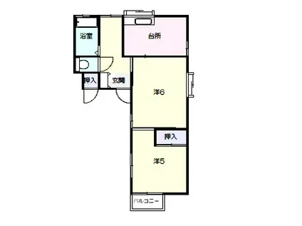 コーポ・S(2K/2階)の間取り写真