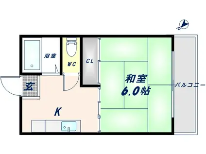 メゾン金岡(1K/2階)の間取り写真