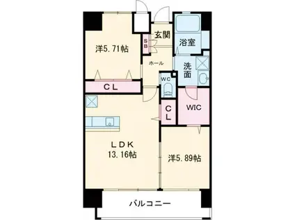 LEGENDTAKAMI(2LDK/3階)の間取り写真