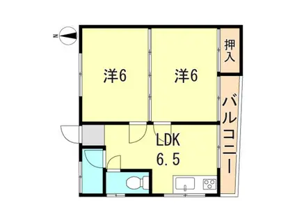 堀松マンション(2DK/1階)の間取り写真