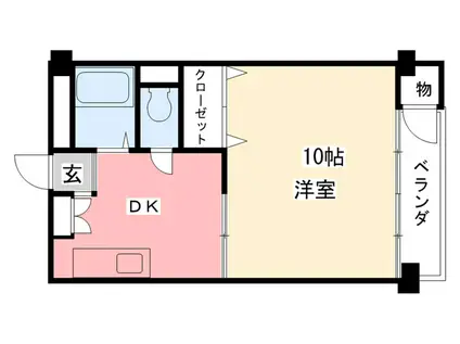 新甲子園マンション(1DK/4階)の間取り写真