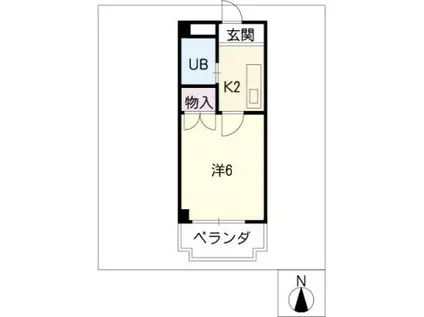 パレス明和(ワンルーム/3階)の間取り写真