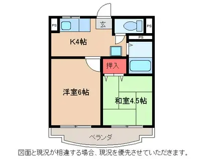 フジビル佐貫マンション(2K/4階)の間取り写真