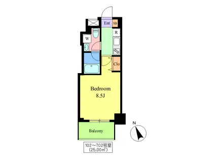 鷺宮第五ローヤル(1K/1階)の間取り写真