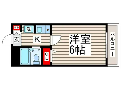 高崎ジャスタン(1K/3階)の間取り写真
