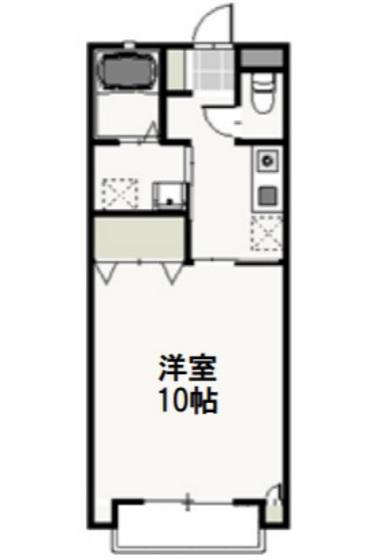 サンハイツ福富(1K/1階)の間取り写真