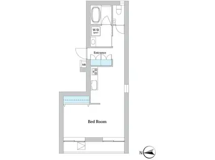 エクセルシオール目黒青葉台(ワンルーム/1階)の間取り写真