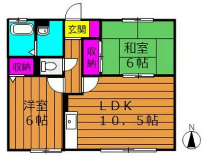 ジートルンク幡多(2LDK/1階)の間取り写真
