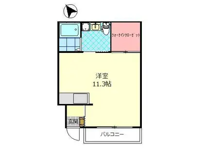 サンハイツ奈良(ワンルーム/1階)の間取り写真
