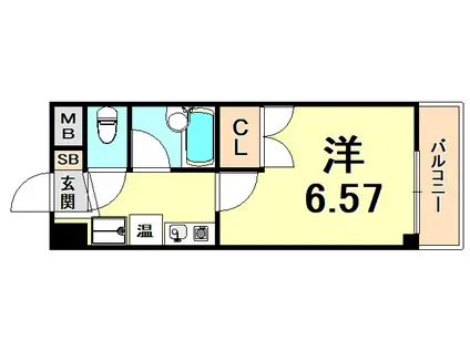 アルザ夙川(1K/2階)の間取り写真