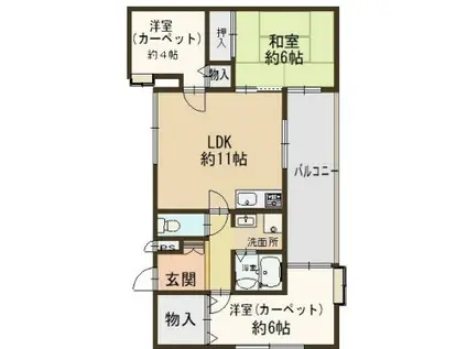 DESAPTURI(3LDK/1階)の間取り写真