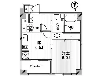 クリオ三田ラ・モード(1DK/8階)の間取り写真