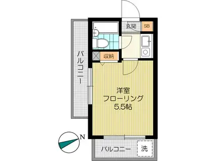 トリム早稲田(1K/4階)の間取り写真