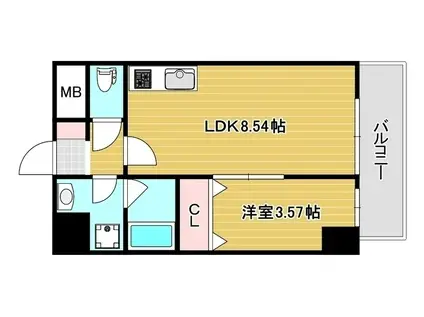 東野田マンション(1LDK/10階)の間取り写真