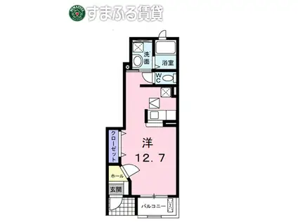 名鉄三河線 吉浜駅(愛知) 徒歩10分 2階建 築19年(ワンルーム/1階)の間取り写真