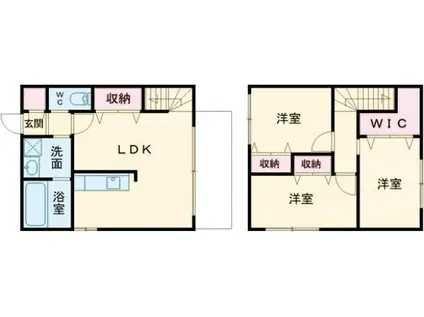 レゲンデ鳥栖 A(3LDK/1階)の間取り写真