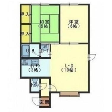 ハイツラディッシュ(2LDK/1階)の間取り写真