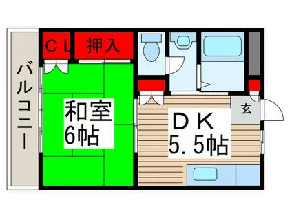 クレールいぶき(1DK/2階)の間取り写真