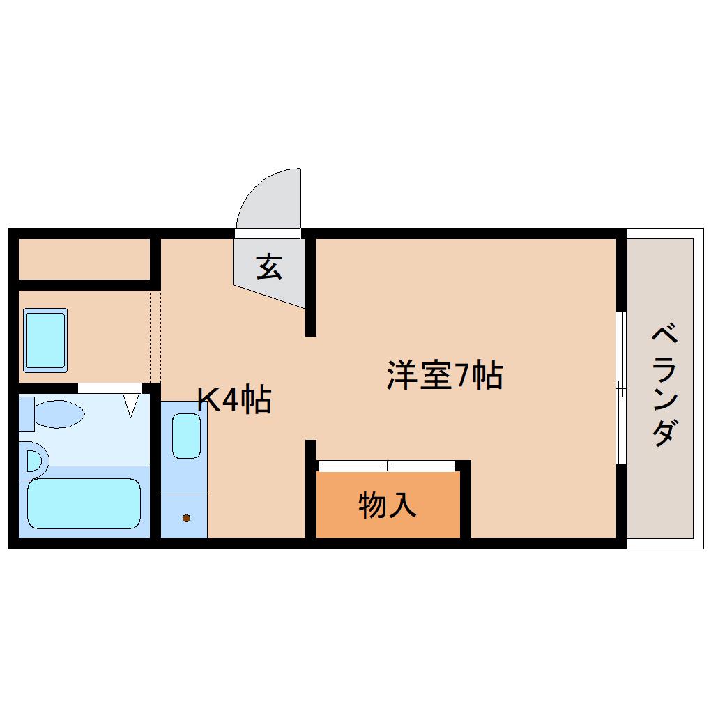 サンレイディアンスOKUDA(1K/3階)の間取り写真