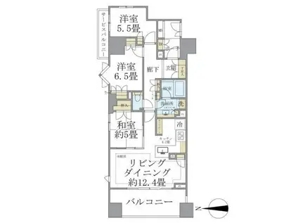 BRILLIA大山町(3LDK/6階)の間取り写真