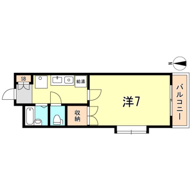 ヴィント ミューレ(1K/2階)の間取り写真