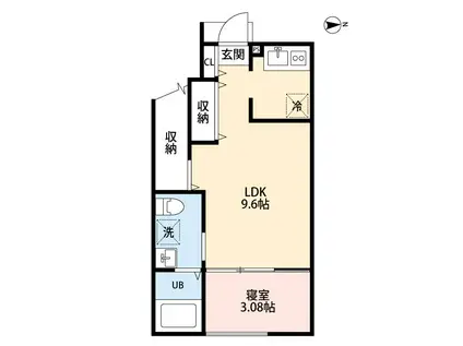 VAU HOUSE東千葉(1LDK/1階)の間取り写真