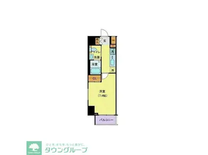 ジェノヴィア目黒南グリーンヴェール(1K/7階)の間取り写真