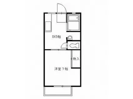 サムハイツA(1DK/2階)の間取り写真