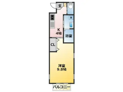 BIG RUBY(ワンルーム/1階)の間取り写真