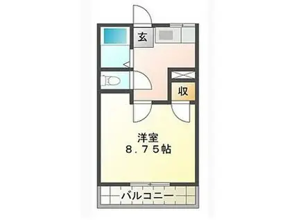 ヴィラマリーナ(1K/1階)の間取り写真