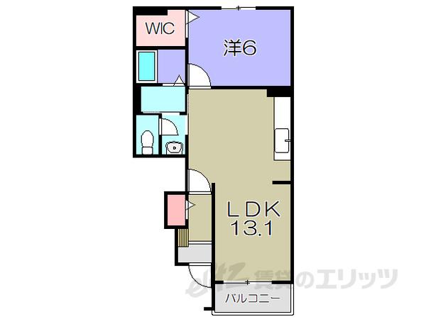 クレール聖徳A(1LDK/1階)の間取り写真