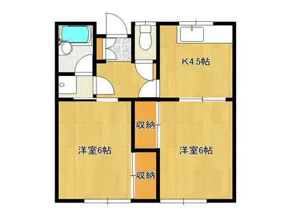 和泉ハイム(2K/1階)の間取り写真