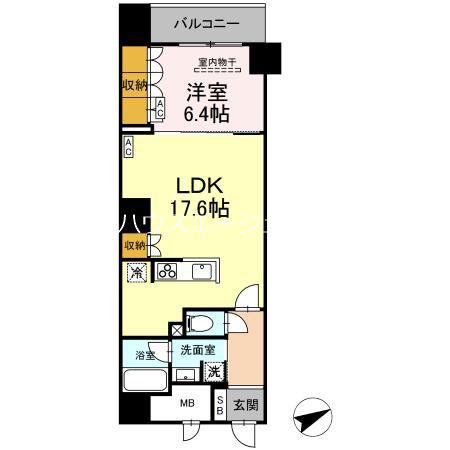 サンジョイアゼロ(1LDK/2階)の間取り写真