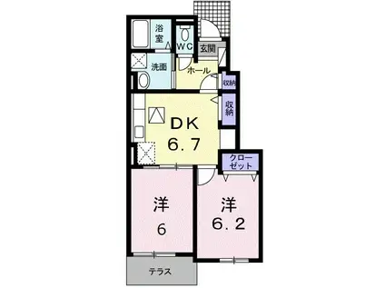エステートIII(2DK/1階)の間取り写真